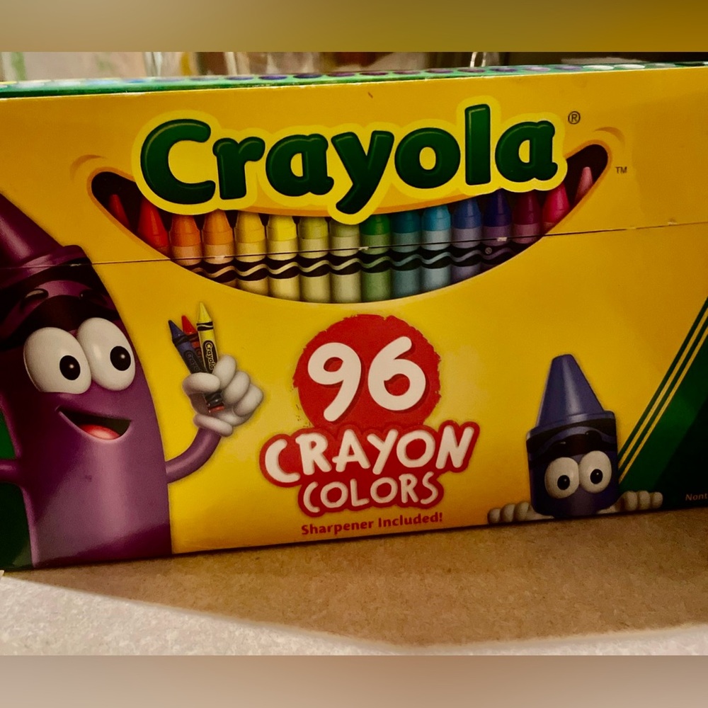 Crayola “96” Crayon Colors Box with Sharpener- Unused but only 90 crayons inside